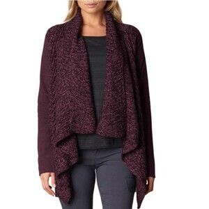 Prana Women's MEDIUM Demure Organic Cotton Draped Open Front Cardigan Sweater